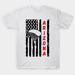 Arizona Vintage Paragliding Skydiving Parachuting Parasailing Logo T-Shirt